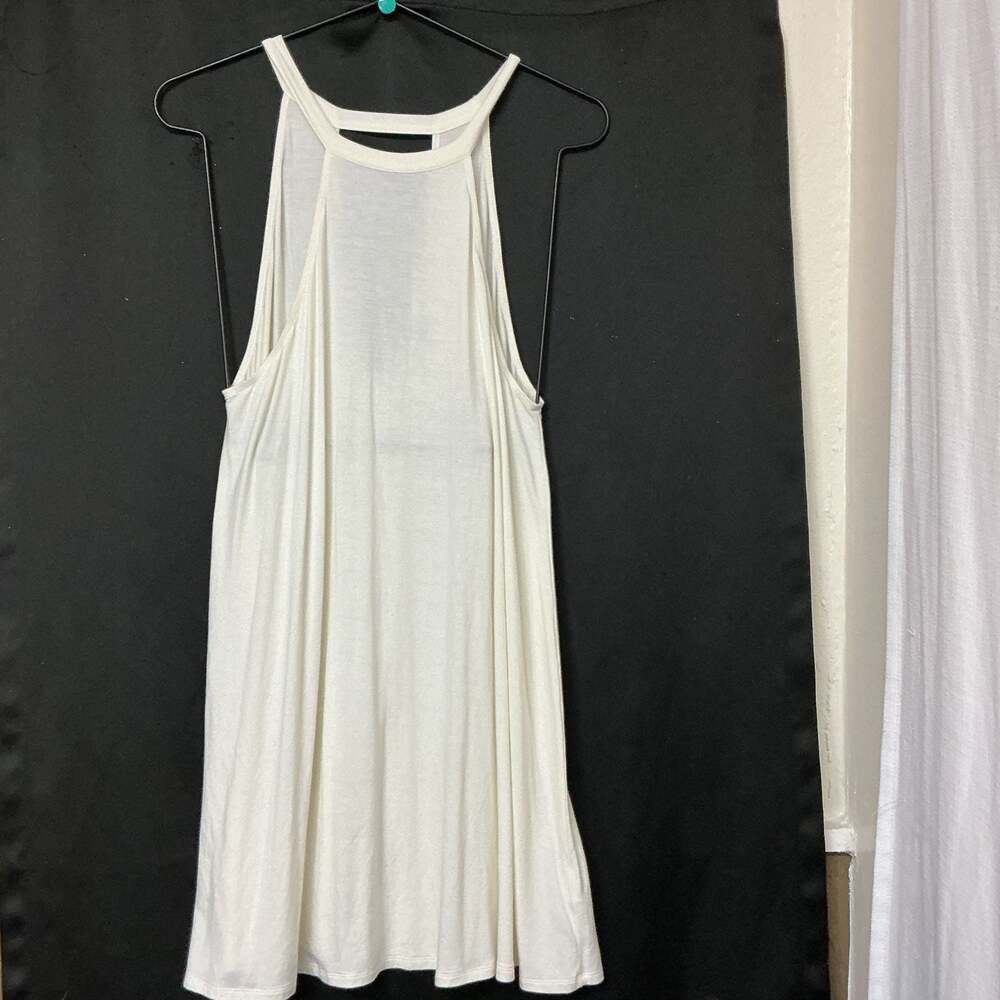 Tobi White Sleeveless Halter Neck Mini Dress